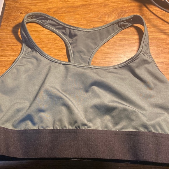 VS Sports Bra olive green with black trim. Size large - Picture 1 of 3